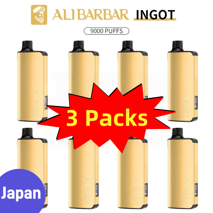 3-packs-japan-1.png Alibarbar Ingot 9000 puffs-3 pack Multiple flavors-Japan - Image 1