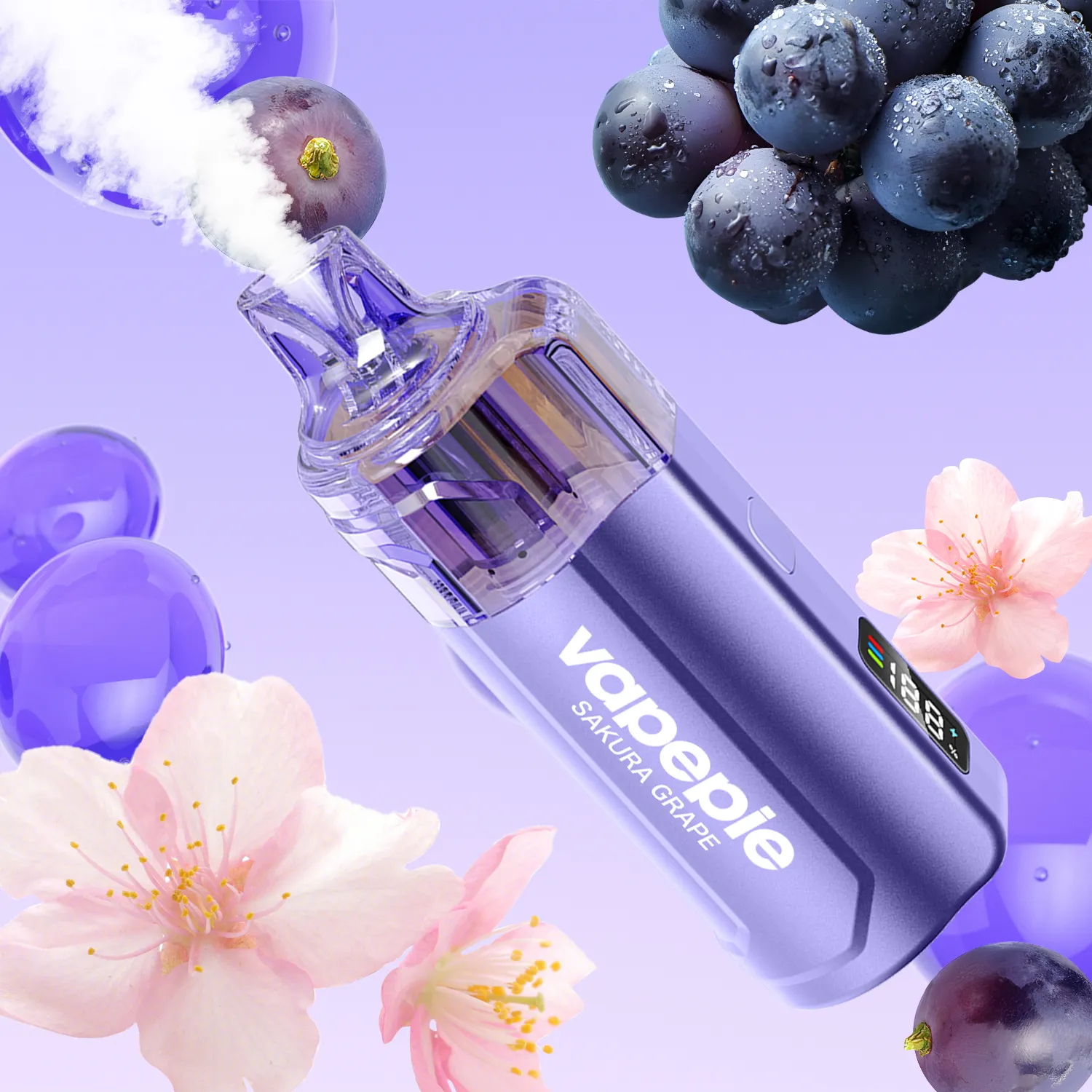 7d13bf1993b3ba4b1227ca122db83c32.webp Vapepie Crystal Pop 15000 Puffs Sakura Grape - Image 1